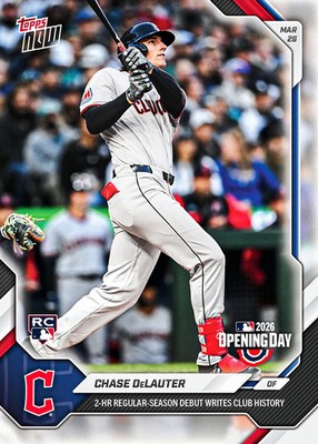 2026 TOPPS NOW #12 CHASE DELAUTER - 2 HR DEBUT WRITES CLUB HISTORY
