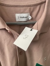 Image of NEW XL SALMON PINK MENS FARAH POLO SHIRT XL