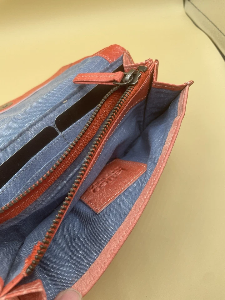 Cartera Eloise de cuero Latico naranja melocotón nueva sin etiquetas Foto 4 de 4