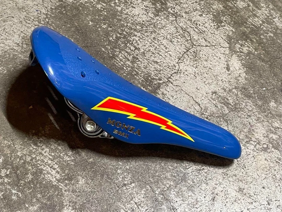 MONZA Lightning Seat Blue Old School BMX Saddle Replica of Elina Vintage Style - Image 2 of 4