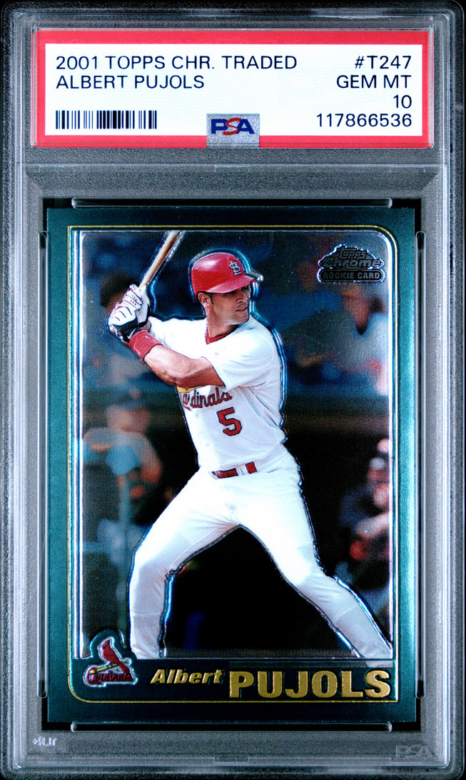 2001 TOPPS CHROME TRADED ALBERT PUJOLS #T247 ROOKIE PSA 10!