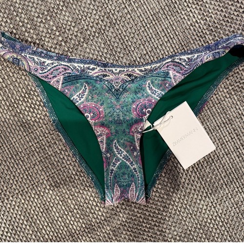 ZIMMERMANN NWT Anneke Paisley Bikini Bottoms Lavendar Teal 4-6 - Picture 2 of 6
