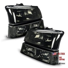 Headlight Assembly Compatible with 2003 Clear-Chrome/ for 03-06 Silverado 1500
