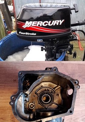 Cylinder bare block, Mercury 5 hp6 hp, 4 stroke 1999. - 2005., Powerhead Tohatsu