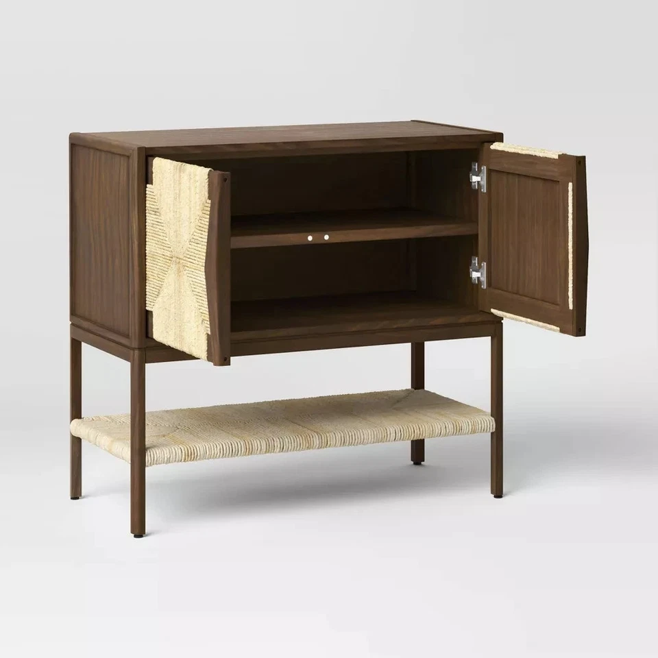 Armario Withania 2 puertas - Threshold™: acento tejido vintage, compuesto de madera, anti Foto 3 de 4