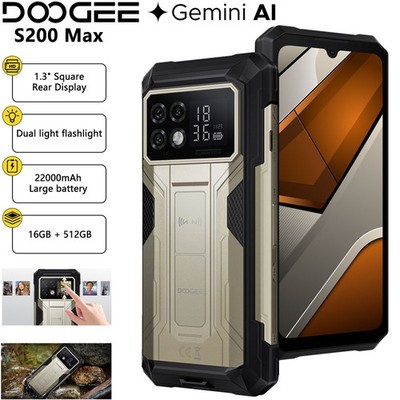 DOOGEE S200 MAX 5G Rugged Phone Dual Screen Android Outdoors NFC Mobile 22000mAh