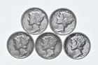 High Grade Lot 1936 1937 1939 1936 1935 Mercury Dime Collection *520
