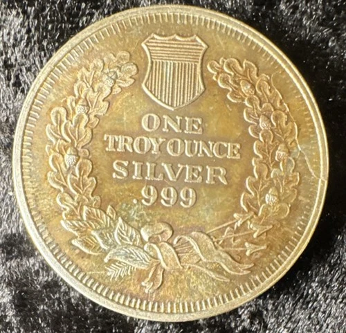 Toned 1 oz .999 Fine Silver Bullion Round Indian Head  Design