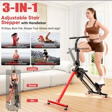 Adjustable Stair Stepper for Home Gym Exercise w/ 3 Workout Mode Folding Climber