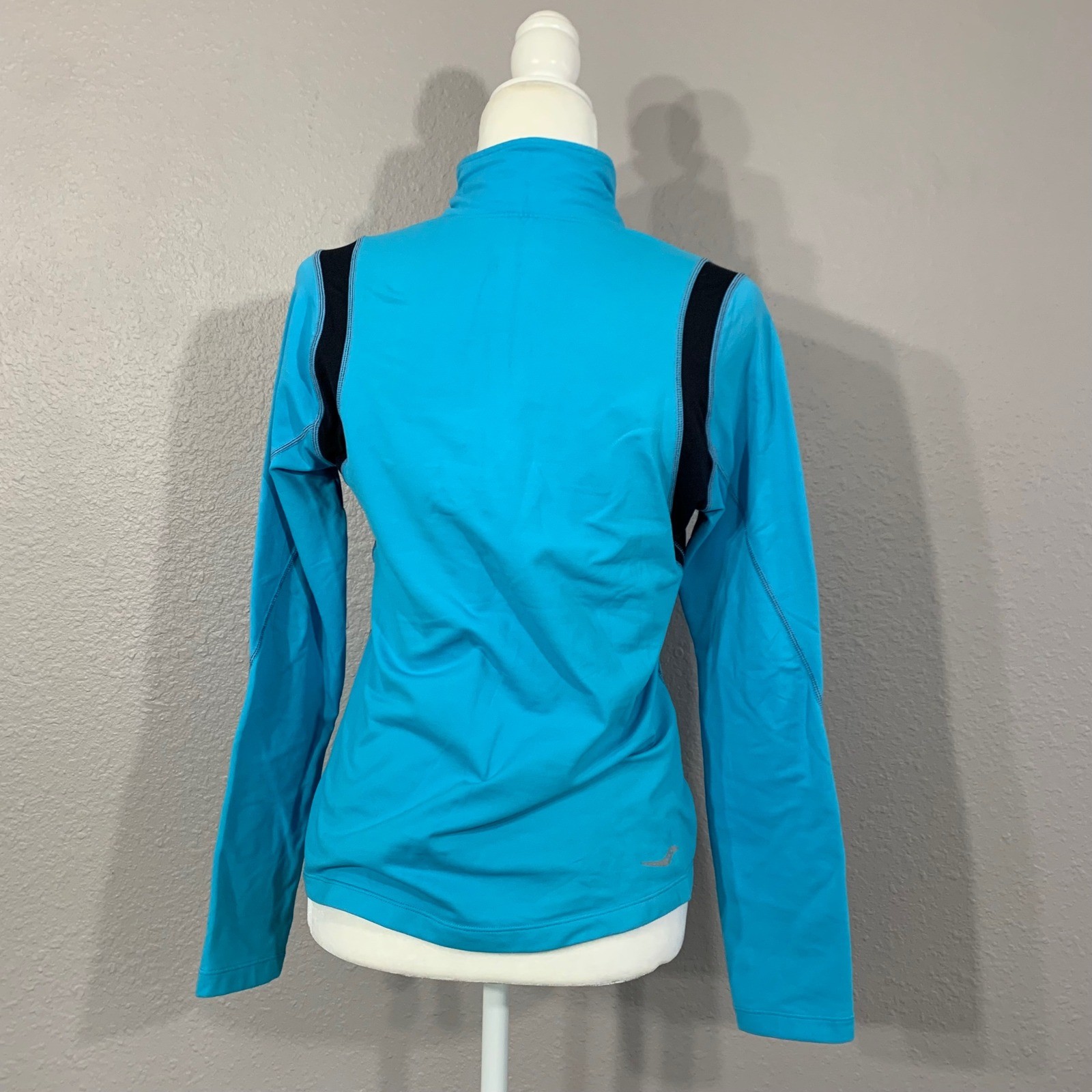 Saucony Women's Size S Running Activewear 1/4 Zip Pullover Top Blue Black thumbnail 3
