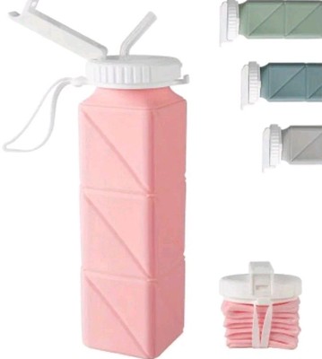 600ml Rosa Faltbare Trinkflasche Wiederverwendbar Silikon Faltbar BPA Frei Reise