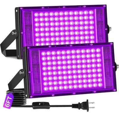 2 Pack 100W Waterproof LED Black Light - Outdoor Flood Light for Halloween, Part