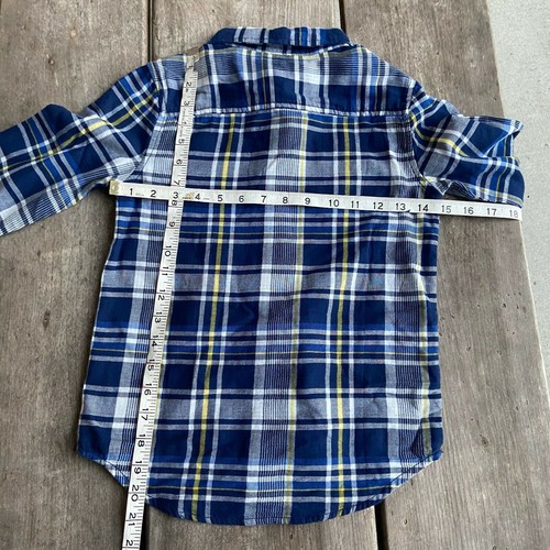 Crazy 8 Boys Shirt Size Small 5 6 Blue Yellow White Plaid Double Weave NEW - Picture 7 of 7