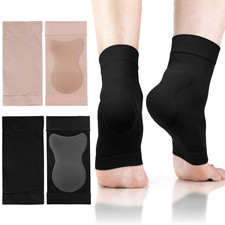 2 Pairs Achilles Heel Sleeves, Compression Support with Gel Heel Protector