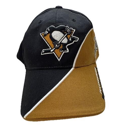 Mütze Kappe Pittsburgh Penguins NHL lizenziert schwarz/gold mit Logo verstellbar neu ohne Etikett - Bild 1 von 8