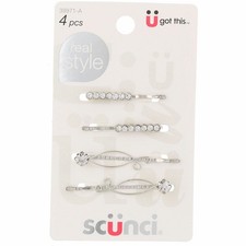 3 Pack Scunci Real Style Hair Clips, 4 Ct
