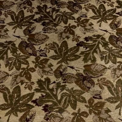 Beige Leaves Fall Pattern Designer Upholstery Fabric