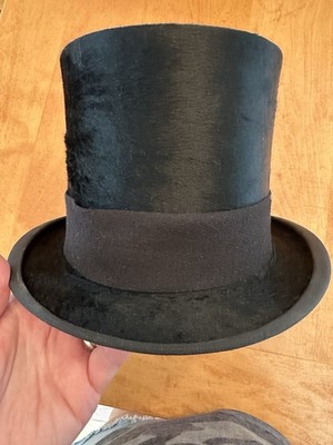 Antique Knox Beaver Fur Top Hat W/Original Box 7 1/4 | eBay