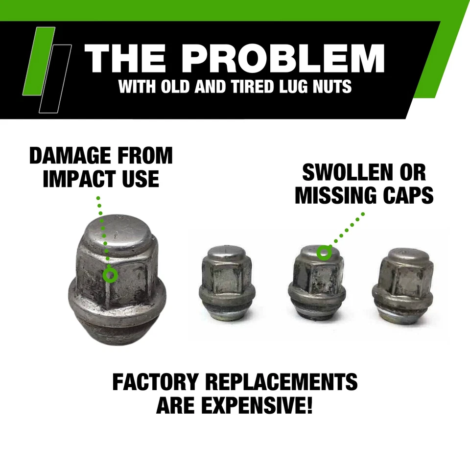 Tuercas cromadas para Jeep Patriot 2007-2017 con ruedas de fábrica Foto 3 de 4