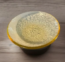 FIRE and LIGHT Citrus Yellow Recycled Glass Dipping Bowl 4 3/4” - Flea Bite