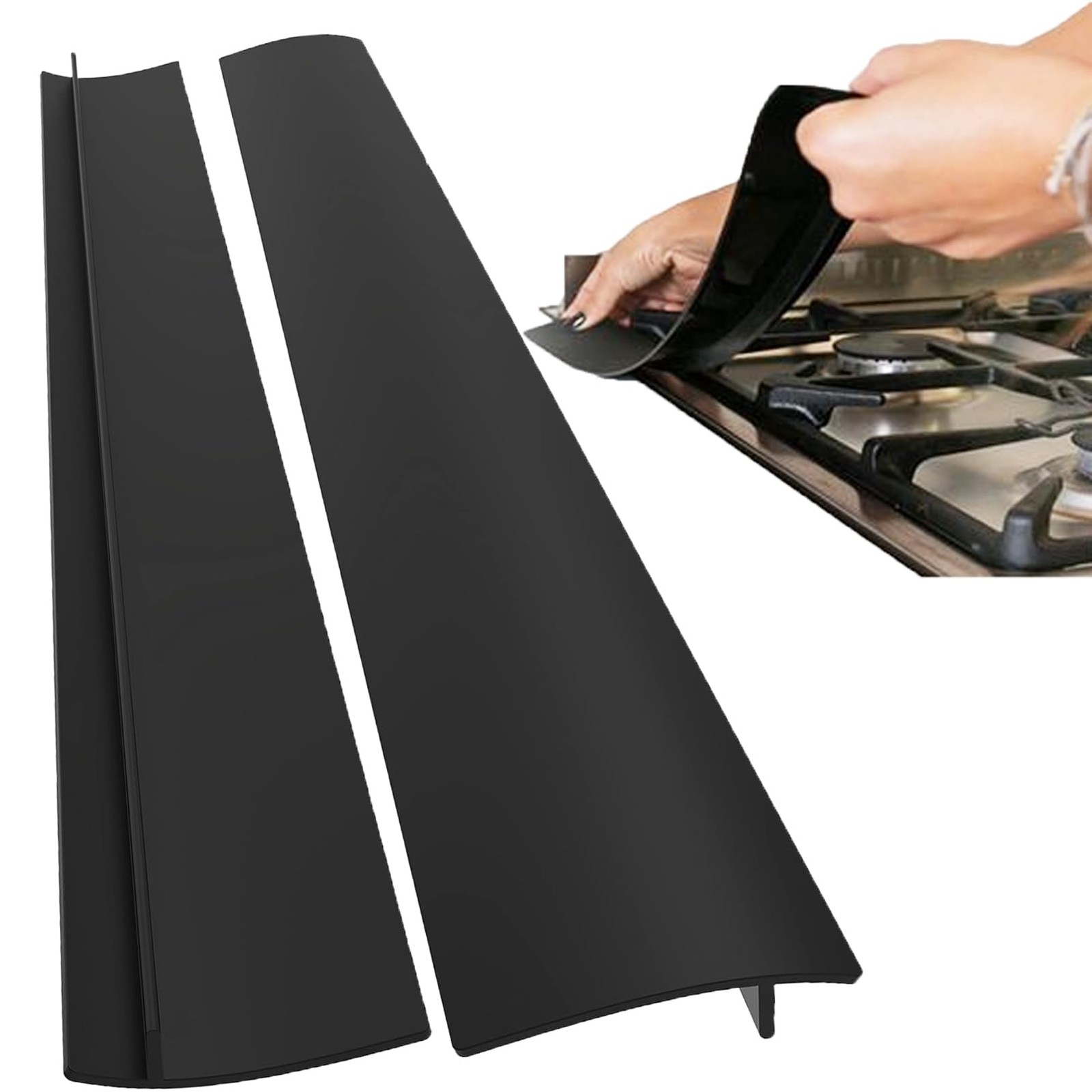 2 Pcs 25 inch Heat Resistant Kitchen Stove Counter Silicone Gap Filler Cover