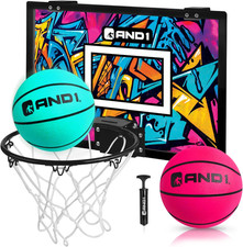 over the Door Mini Basketball Hoop: 18X12 Shatterproof Backboard, 2 Mini Basketb