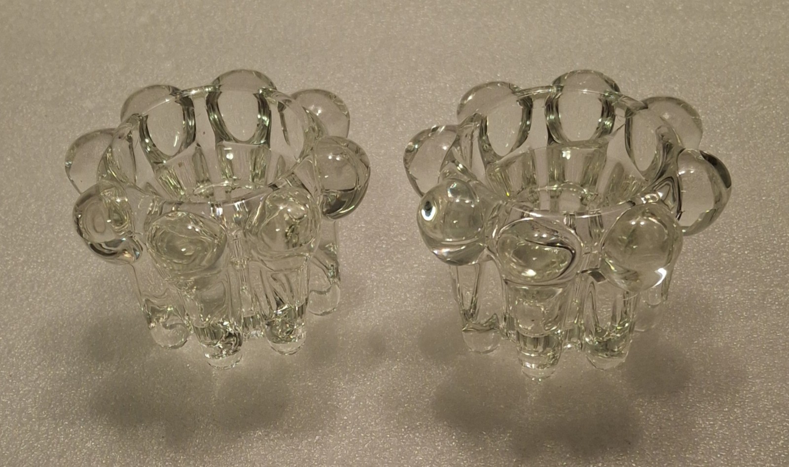 Kerzenhalter Paar Vintage Retro 1960s/70s Reims France French Glas