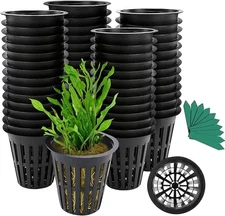 GROWNEER Net Pot for Hydroponics 100 Pcs 2 Inch Garden 2 Inches, Black 