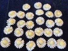 Vtg Millinery Flower Collection White 1 1/2" Daisies Soft Yellow Lot of 27 H5588