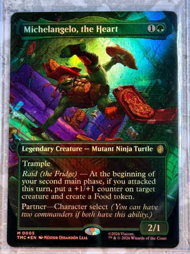 Michelangelo the Heart Borderless FOIL 5 MTG Teenage Mutant Ninja Turtles TMT NM