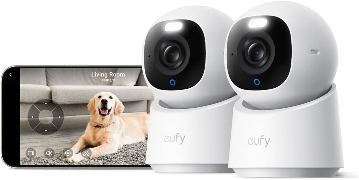 eufy Indoor Cam E30 Pet/Baby Camera 4K UHD Security Camera 360 Pan-Tilt 2-Cam-image