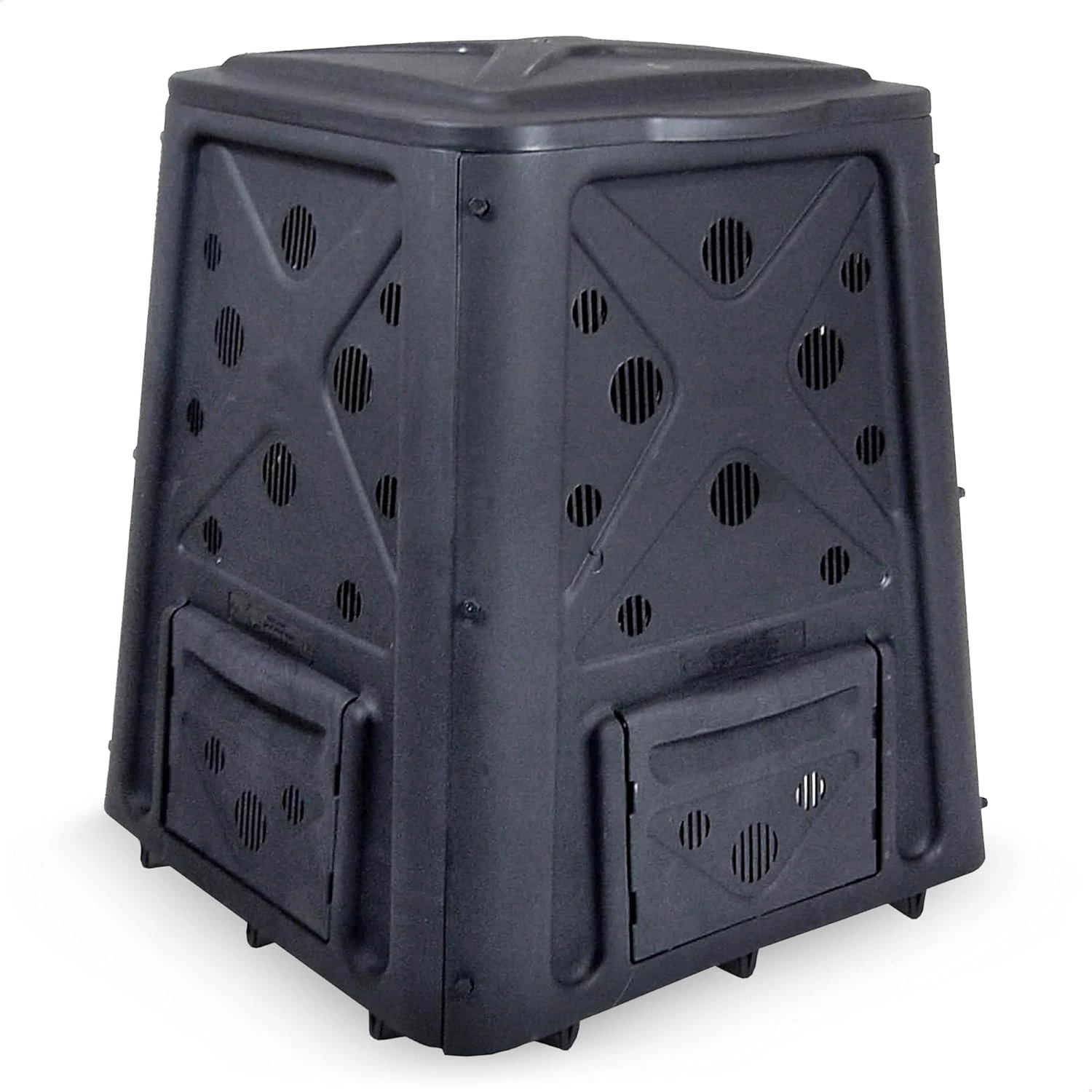 Redmon Outdoor Compost Bin with Lift Off Lid, 4-Door Access & Vent Holes, 65 Gallon - Thumbnail 5