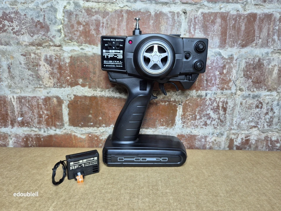 HPI Transmitter & Receiver Set AM 27MHz 2CH Nitro/Electric RC Radio TF-3 & RF-1 - Image 2 of 4