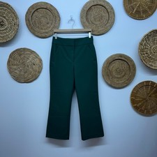  395 Veronica Beard Green Cropped Crop Trouser Dress Pants 8 Professional Office