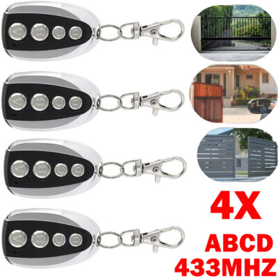 4x ABCD Remote Control Backup Keys Sliding Gate Opener 433MHZ Operator NEW