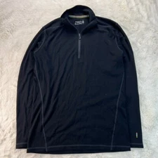Smartwool Merino 250 Mens M Black 1/4 Zip Mock Neck Pullover Baselayer