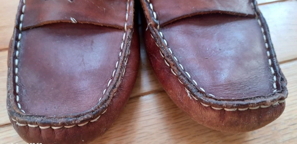 Mocasines de conducción Crewcuts de cuero italiano marrón para niño talla 2 Foto 4 de 4