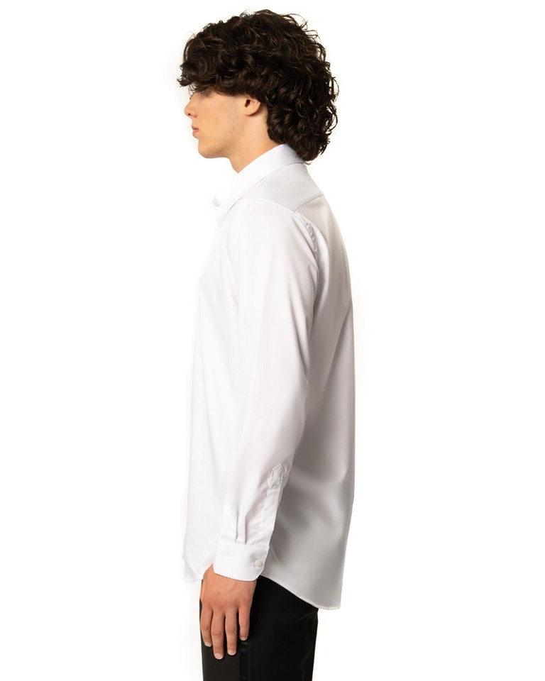 White Contrasting Satiny Placket Shirt Slim Fit | Le 31 | Shop Men's - Foto 10
