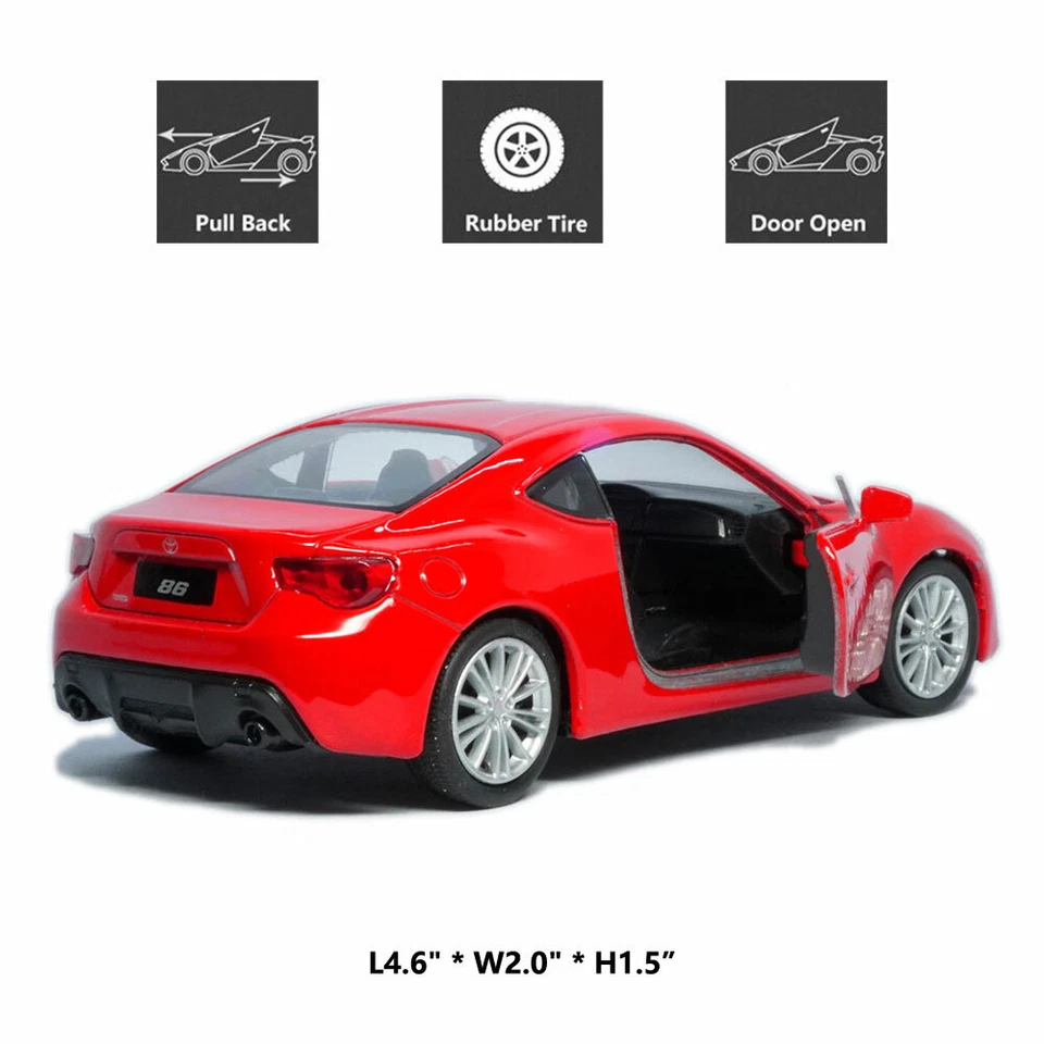 1:36 Toyota 86 Hot Hatch Modelo Coche Aleación Diecast Juguete Vehículo Colección Regalo Rojo Foto 2 de 4