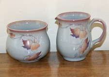 Denby Twilight small jug 9cms high & sugar bowl 7.5 cms high