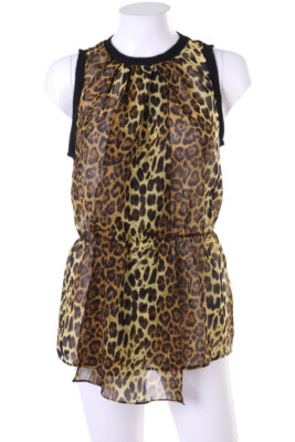 ZARA Blouse Top Animal Print S brown