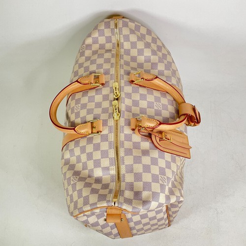 Louis Vuitton Damier Azur Keepall Bandouliere 45 Canvas Boston Bag - Picture 5 of 20