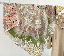 Sallys Sciarpa Scialle Avvolgente Cashmere e Seta Giardino Stola Doppia Faccia 53" Blu/Verde