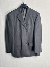 Oscar De La Renta Mens Sport Coat Suit Jacket 100 Lambs Wool 42R Brown Olive 3B