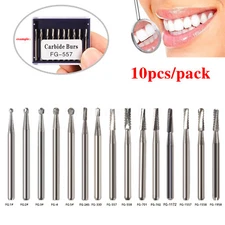 Dental Tungsten Carbide Tungsten Steel Burs f/ High Speed Handpiece 10pcs/pack