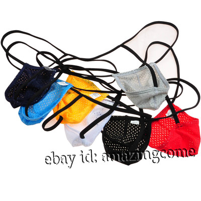 3-Pack Men's Breath Holes Elastic T-back Underwear Bikinis Thongs Mini G-string 
