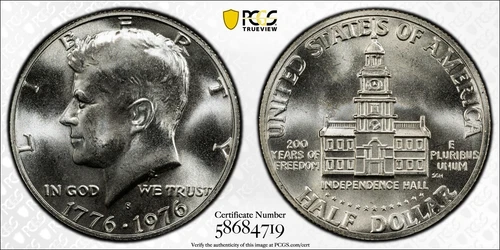 1976 S 50C Silver Kennedy Half Dollar PCGS MS 66 DDO FS-101