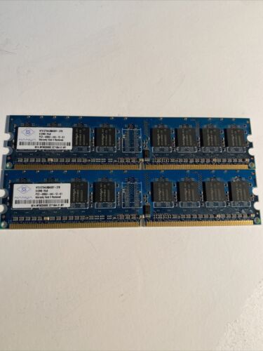 NANYA 512 MB X 2 PC2-4200 DDR2-533MHz NT512T64U88AOBY - Picture 2 of 2
