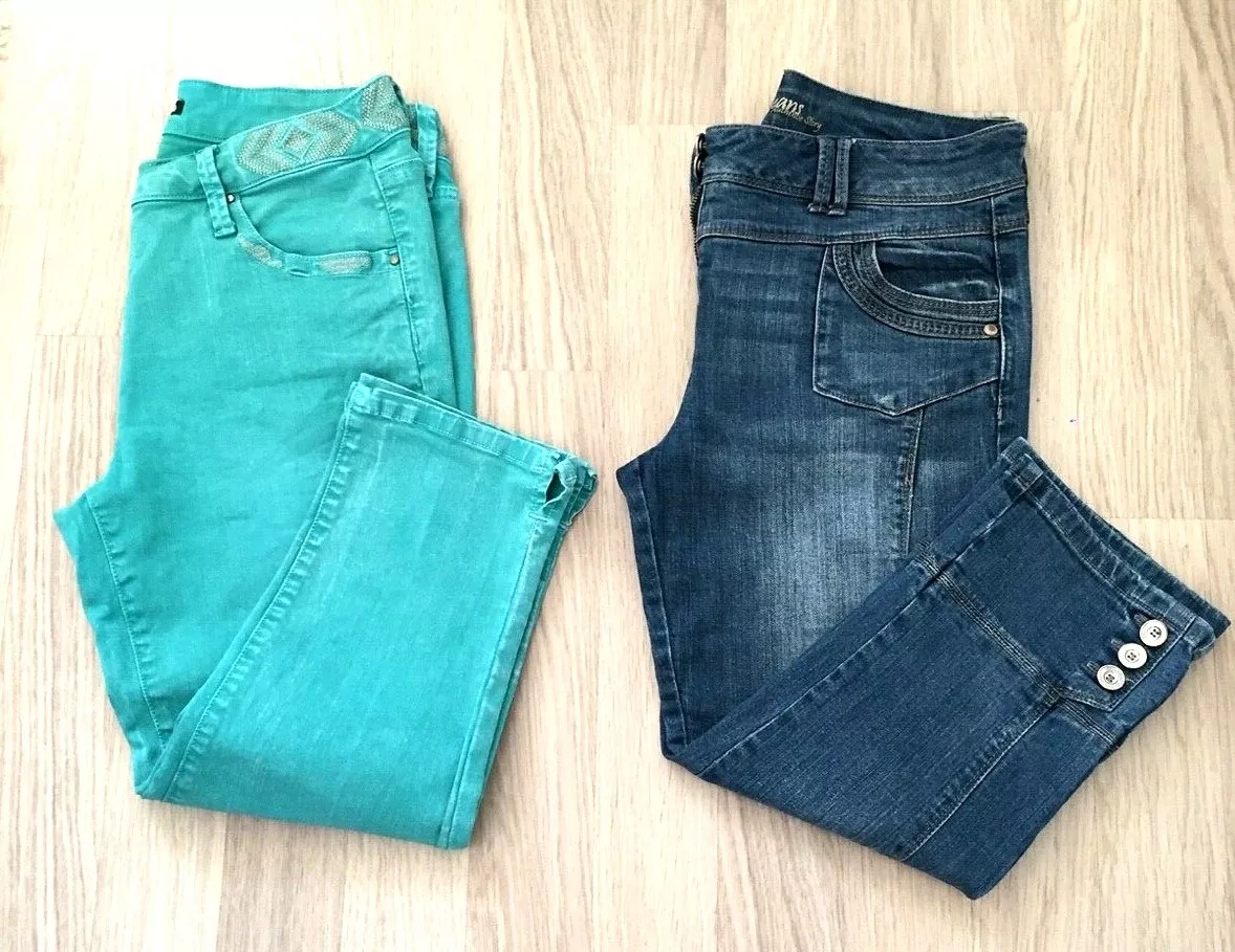 LOT 2 Pantacourts Jeans Geerntetes Cropped PATRICE BREAL SIZE 38