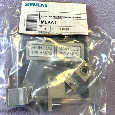 MLKA1 Siemens Main Lug Kit, 250A, 1 Phase, Split INSP, Sealed, Main Feed Through